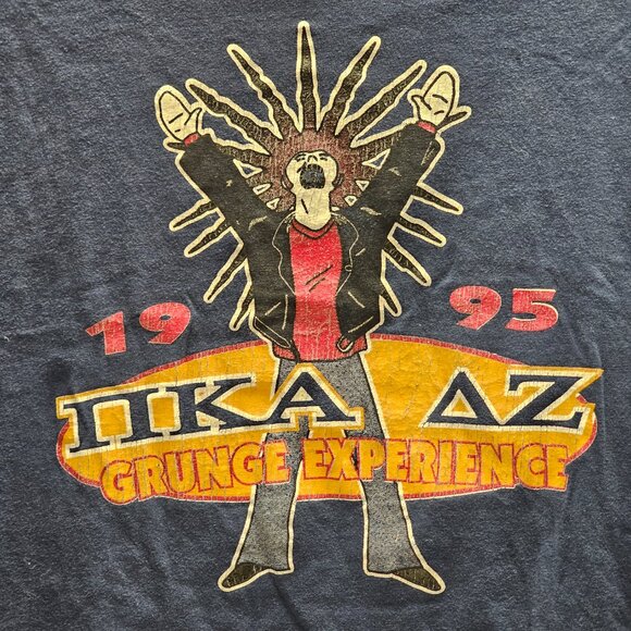 Vintage 1995 90s Grunge Experience T Tee Shirt Long Sleeve Made in USA Blue COOL - Picture 12 of 15